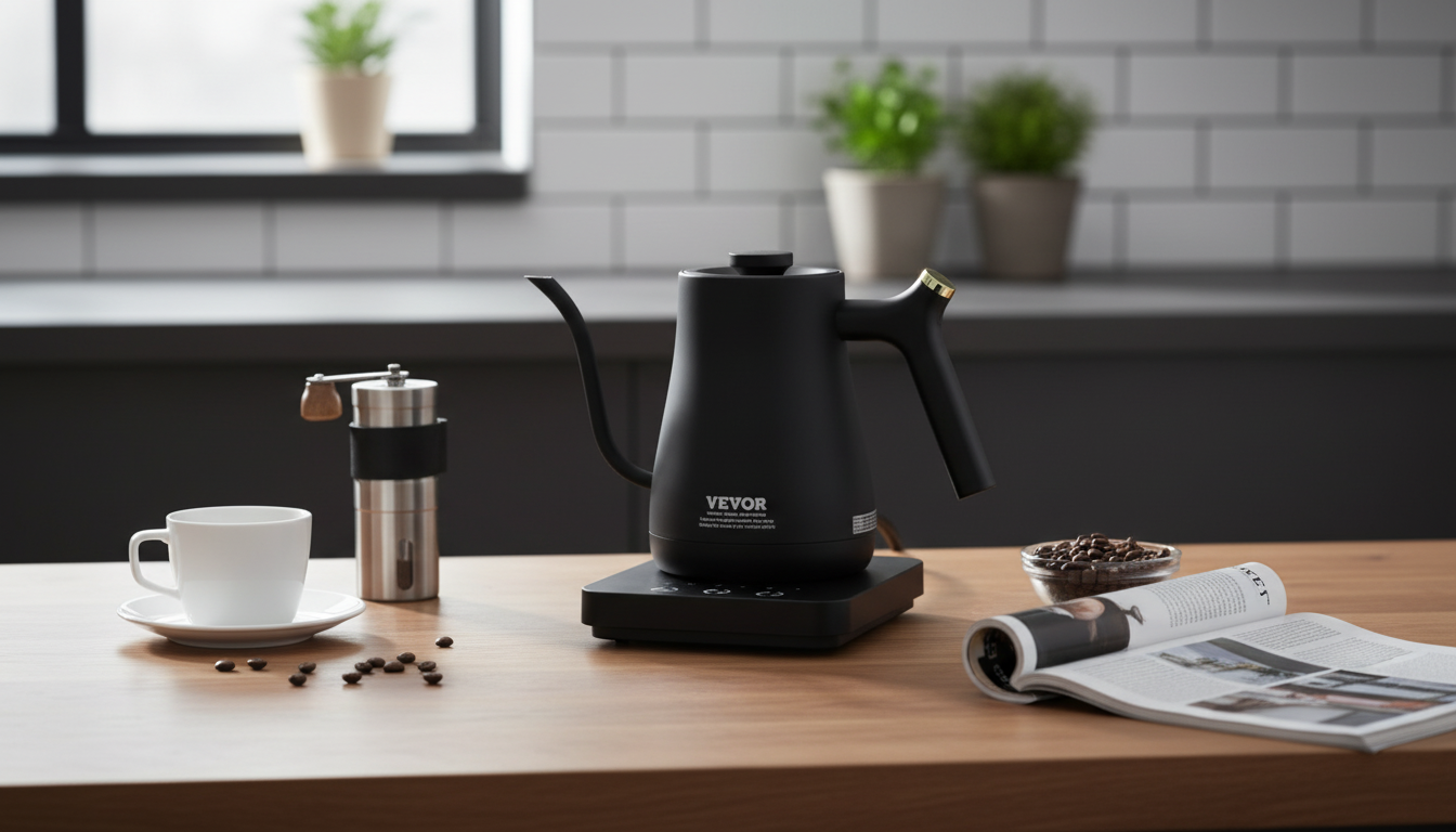 1L Fast-Heating Electric Gooseneck Kettle for Pour-Over