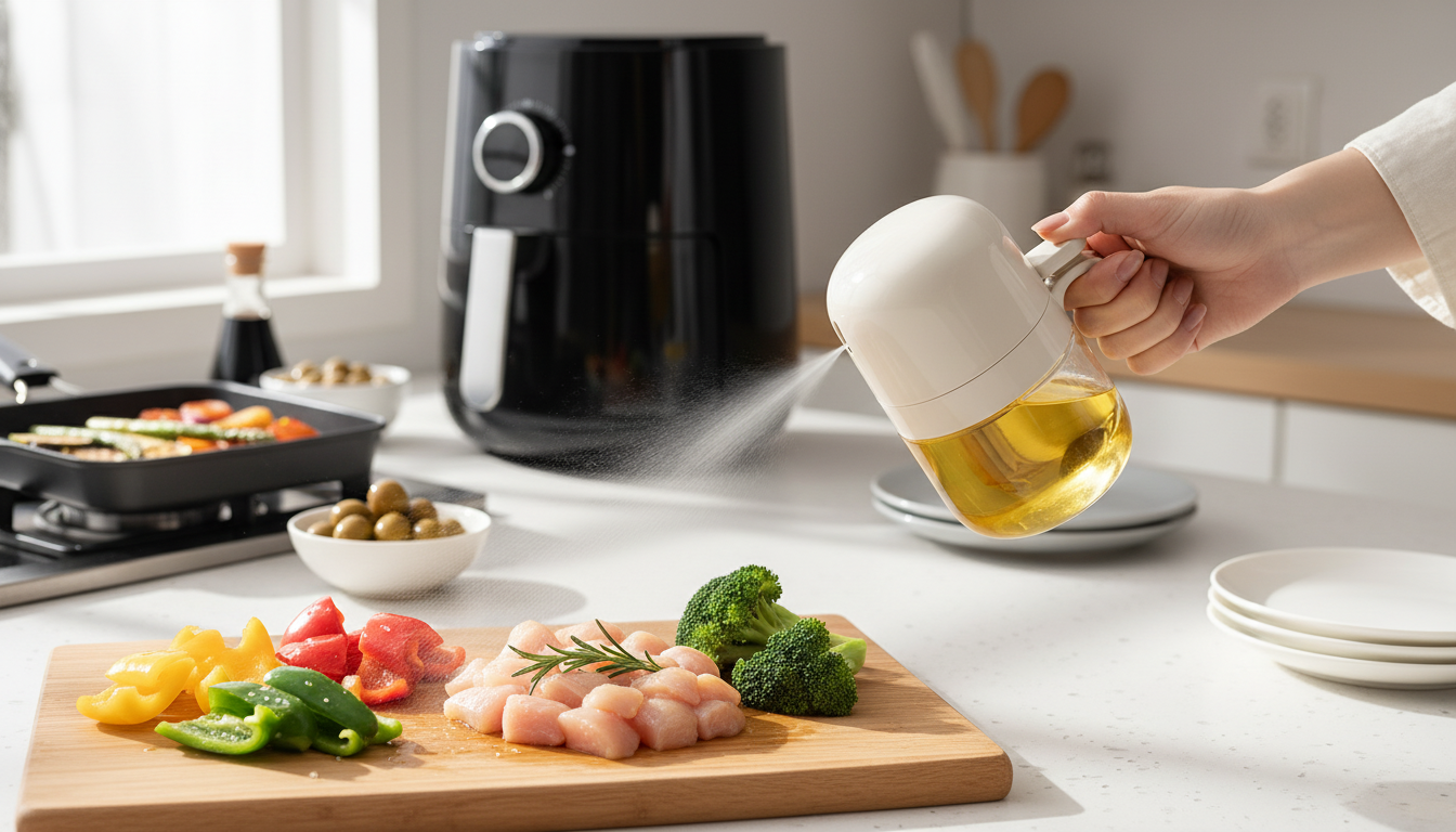 300ml Glass Oil Sprayer for Air Fryer, BBQ & Cooking