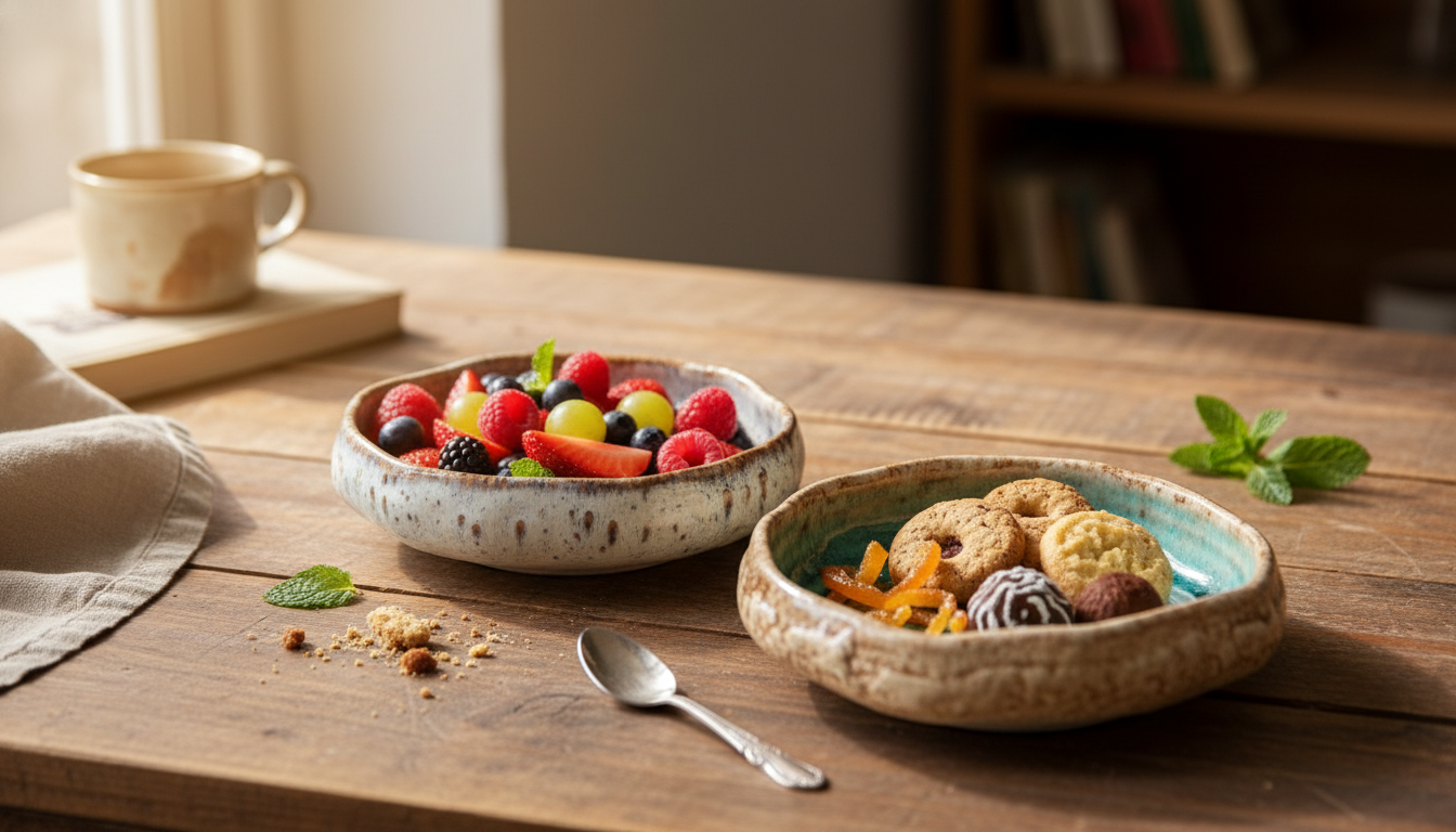 European Ceramic Dessert Bowl for Fruit, Snacks & Sweets