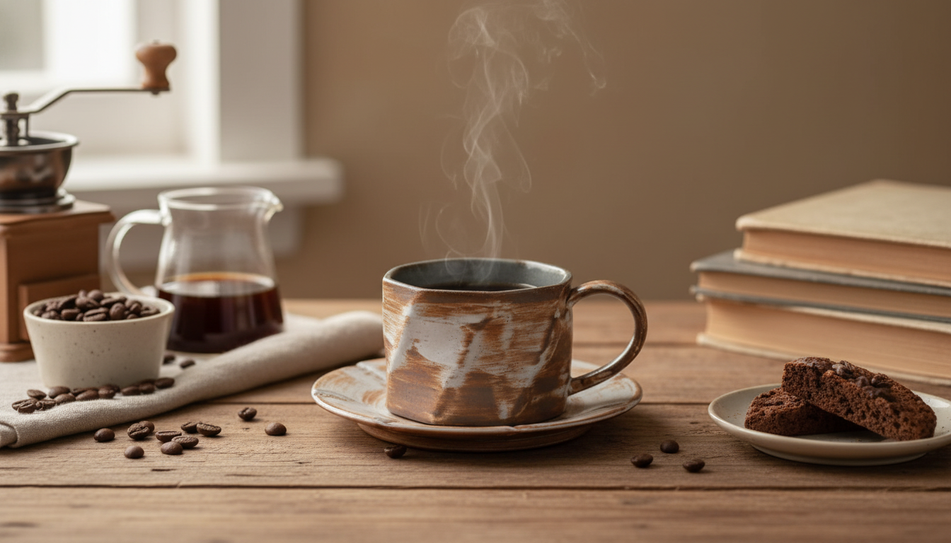 Japanese Retro Cup & Saucer Set for Café-Style Coffee