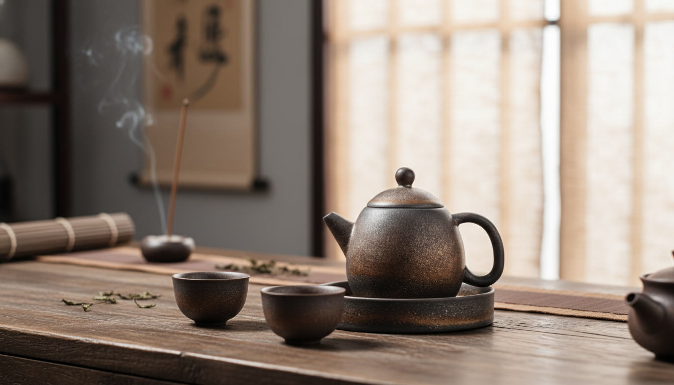 Retro Chinese Ceramic Teapot Set for Tea House Decor