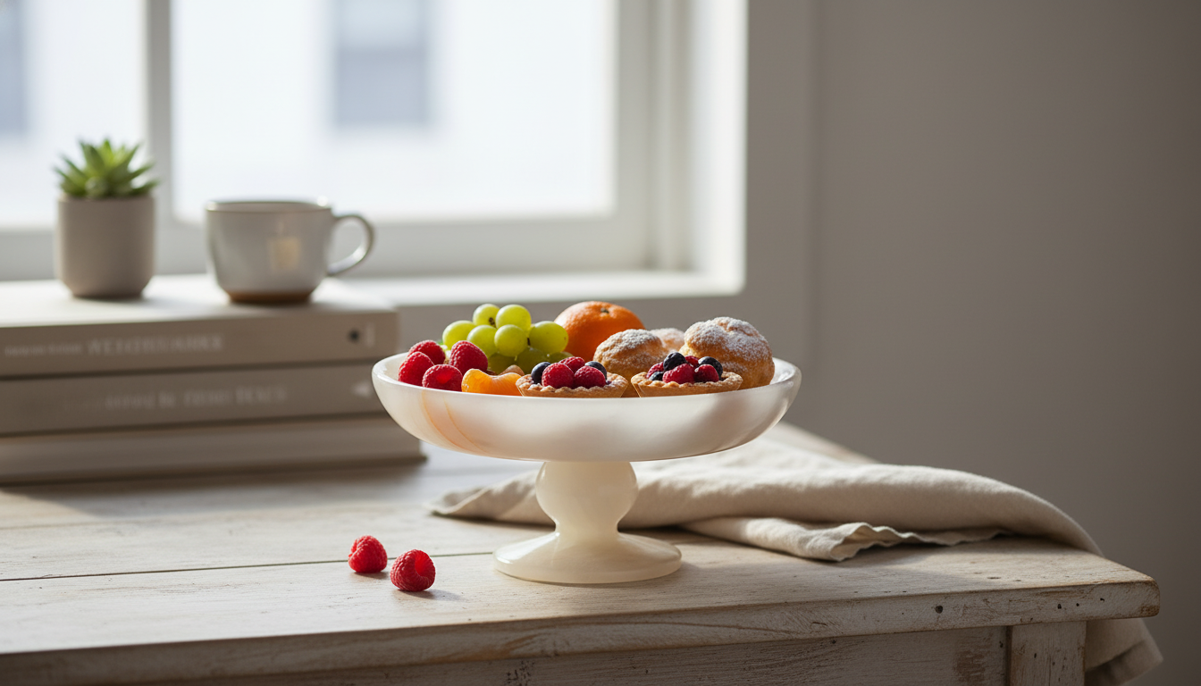 White Onyx Marble Serving Tray for Dessert & Fruit